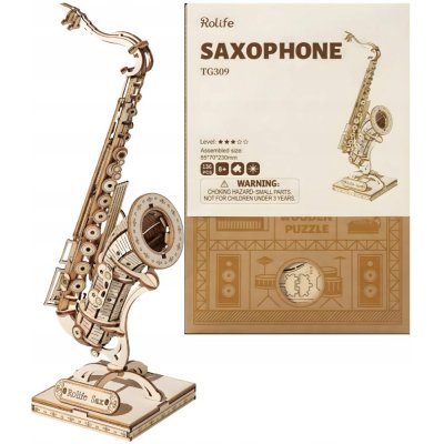 Robotime Rolife 3D dřevěné puzzle Saxofon 136 ks – Zboží Dáma