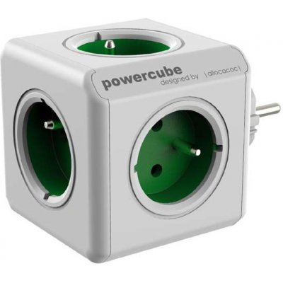 Powercube Rozbočovací zásuvka 240V, ORIGINAL, zelená, 5 zásuvek, dětské pojistky 423649