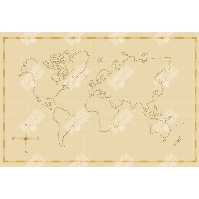 Magnetická mapa Světa, ilustrovaná - rámeček, slepá (samolepící feretická fólie) 98 x 66 cm – Zboží Mobilmania