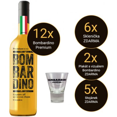 Bombardino Premium 17% 12 x 1 l (dárkové balení 6 sklenice)