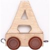 Dřevěná hračka Bino vagónek A hnědá kolečka