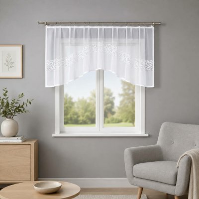 Dekorační oblouková krátká záclona na žabky DANIELA 250x90 cm MyBestHome – Hledejceny.cz