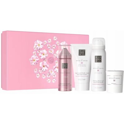 RITUALS The Ritual Of Sakura Small sprchová pěna 50 ml + tělový krém 70 ml + tělové mléko 50 ml + vonná svíčka 25 gr – Zboží Dáma