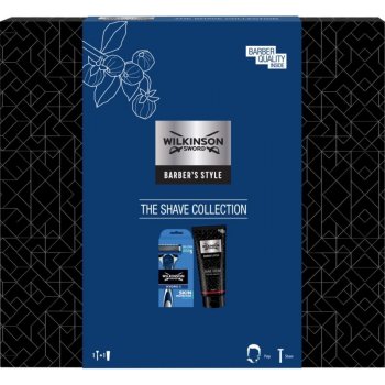 Wilkinson Sword Barbers Style krém na holení 177 ml + holicí strojek pro muže