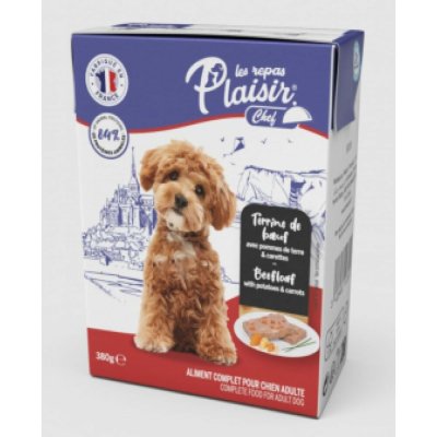 Plaisir Chef Adult hovězí se sladkými bramborami a mrkví paté 380 g – Sleviste.cz