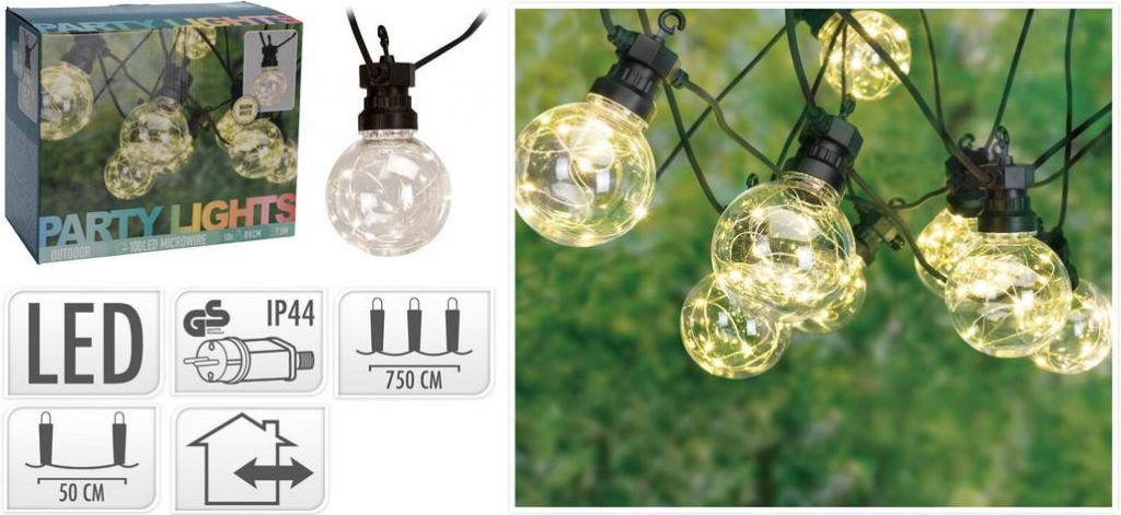 osvětlení ŽÁROVKA 8cm 7,5m 50LED venkovní AXC100000