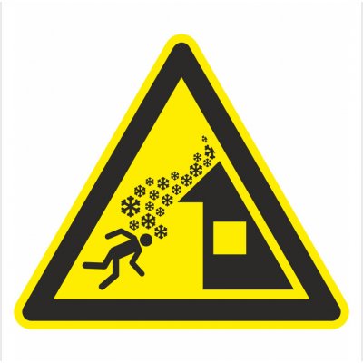 Nebezpečí padajícího sněhu ze střechy ISO 7010 plast 0,5 mm 200x200 mm – Zboží Mobilmania