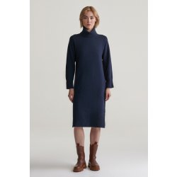 GANT HERRINGBONE DETAIL ROLLNECK DRESS EVENING BLUE