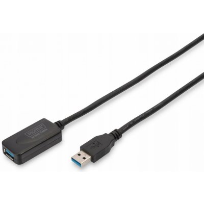 Digitus DA-73104 USB 3.0, A/M - A/F, AWG28 24, 5m, černý – Zbozi.Blesk.cz