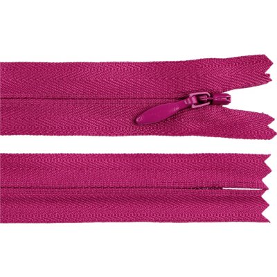 Spirálový zip skrytý YKK No 4 délka 50 cm, střední, 853 fuchsiová tm. – Hledejceny.cz