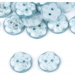 Knoflík plastový 13mm květ s glitry modrý – Sleviste.cz
