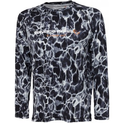 Savage Gear Triko Night UV Long Sleeve T Shirt Black Waterprint – Hledejceny.cz