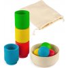 Montessori smyslová pomůcka Montessori Ulanik dřevěná hračka "Balls in cups. Basic."