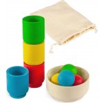 Montessori Ulanik dřevěná hračka "Balls in cups. Basic." – Zboží Mobilmania