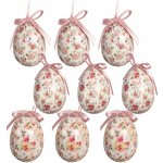 Clayre & Eef 9ks dekorace bílé závěsné vajíčko s květy Spring Egg - Ø 5*8 cm – Hledejceny.cz