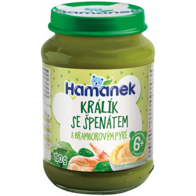 HAMÁNEK Králík se špenátem a bramborovým pyré 190 g – Hledejceny.cz