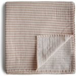 Mushie Muslin Swaddle Blanket Organic Cotton zavinovačka Natural Stripe – Hledejceny.cz
