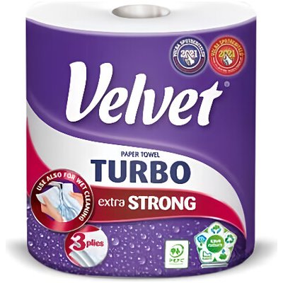 Velvet Turbo Kuchyňské utěrky 3-vrstvé 1 Role 78.2m – Sleviste.cz