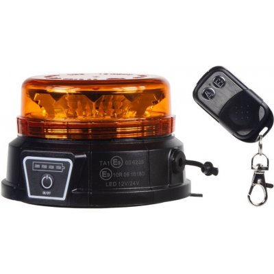 CarClever AKU LED maják 12 LED s dálkovým ovládáním, magnetický, oranžový, ECE R10 | | Zboží Auto