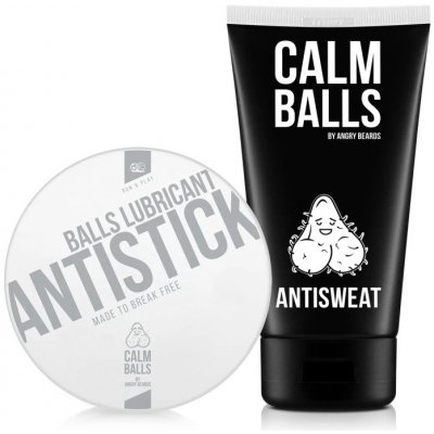 Angry Beards MAXI komplexní péče o kule Antistick Run & Play Sportovní lubrikant na kule 135 g + Antisweat original Deodorant na kule 150 ml dárková sada – Sleviste.cz