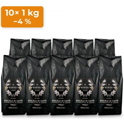 GANUCI Platinum 100% Arabica zrnková 10 x 1 kg – Hledejceny.cz