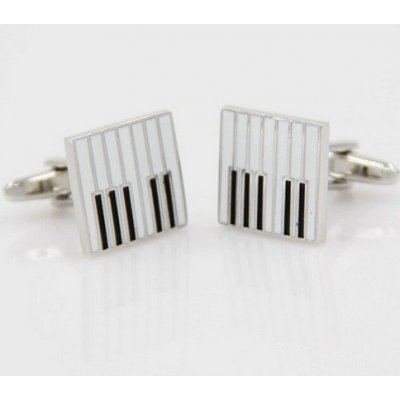 AE Production manžetové knoflíčky Klaviatura stříbrné – Sleviste.cz
