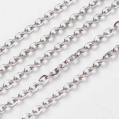 Bižuterní řetízek 5x3,3 mm platinový – Zboží Dáma