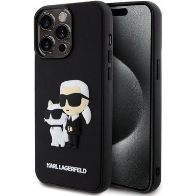 Pouzdro Karl Lagerfeld 3D Rubber Karl and Choupette iPhone 15 Pro Max černé – Zboží Mobilmania