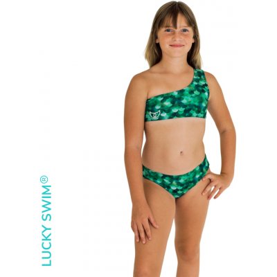 Antibakteriální dívčí plavky Smaragd UV50+ NanoAg Zavazování za krk