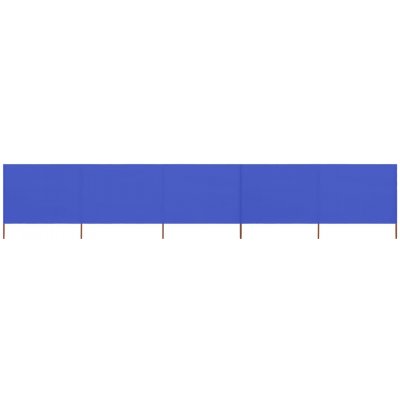 shumee 5dílná zástěna proti větru textil 600 x 160 cm azurově modrá