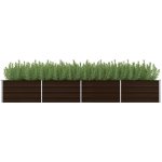 VidaXL vyvýšený záhon hnědý 320 x 80 x 45 cm pozinkovaná ocel – Zboží Mobilmania