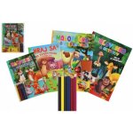 FONI Book Omalovánky+aktivity/Maľovanky+aktivity Zvířátka/zvieratká 4ks + pastelky CZ+SK verze v sáčku 21x29cm – Hledejceny.cz
