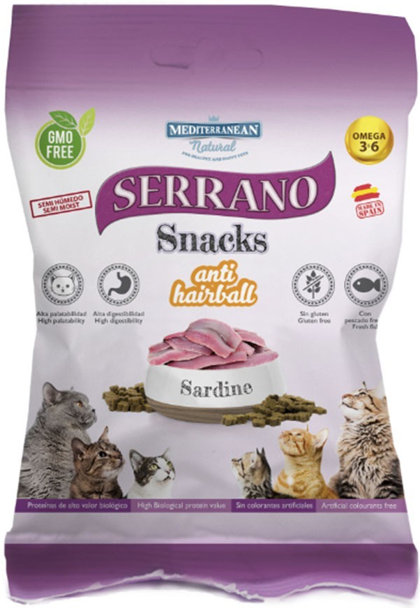 Serrano Snack for Cat Sardine AntiHairball 50 g
