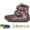 Dětské kotníkové boty D.D.Step dívčí zimní obuv W078-320AM čokoládová