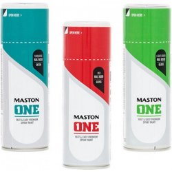 MASTON® barva ve spreji ONE sprejPAINT akrylová 400 ml Black RAL 9005 lesk