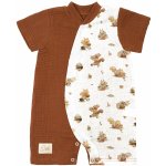 ESITO Letní overal pro miminko Veverka BIO mušelín rezavá – Zboží Dáma