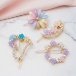 Kytičkové sponky do vlasů s kamínky 4ks – Hledejceny.cz