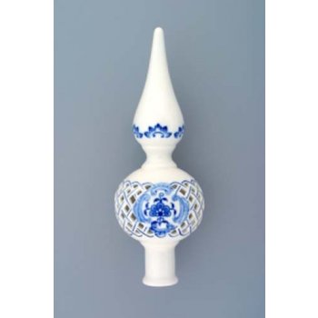 Cibulák špička vánoční ozdoba prolamovaná 22 cm originální cibulákový porcelán Dubí cibulový vzor 70548