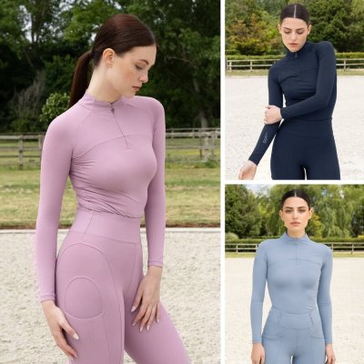 Maximilian Equestrian Tričko Sunblocker dámské plum – Zboží Mobilmania