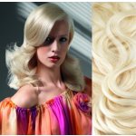 Clip in vlnité vlasy pravé lidské REMY 53cm platina – Zboží Dáma