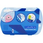 CURAPROX Kids travel set modrý 1x zubní kartáček, 2x mezizubní kartáček CPS, 1x zubní pasta máta 6+ 10 ml, 1x nálepka – Zbozi.Blesk.cz