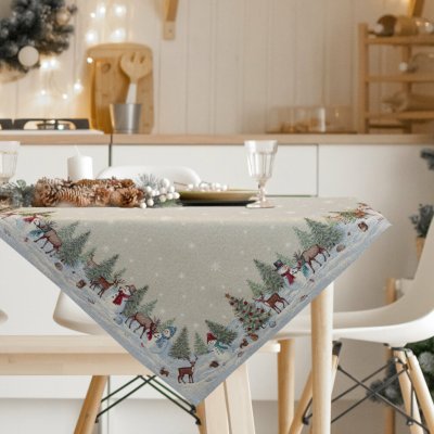 Eurofirany Vánoční gobelínový ubrus WINTER 140X180cm – Zboží Dáma