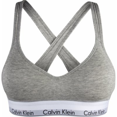 Calvin Klein bralette liftModern cotton QF1654E šedá – Zboží Mobilmania