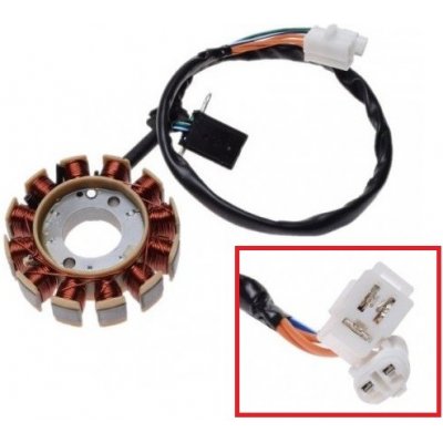 stator zapalování 12 cívek/ 2 konektory / 5 kabelů 152QMI-E4 GY6 125-150 EURO 4 – Zboží Mobilmania