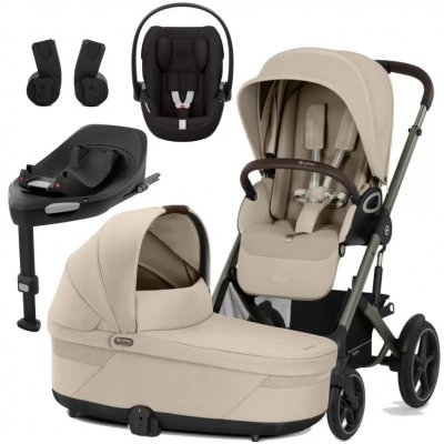 CYBEX Set Talos S Lux + korba + autosedačka + základna + adaptéry 2026 Almond Beige Taupe Frame – Zboží Dáma