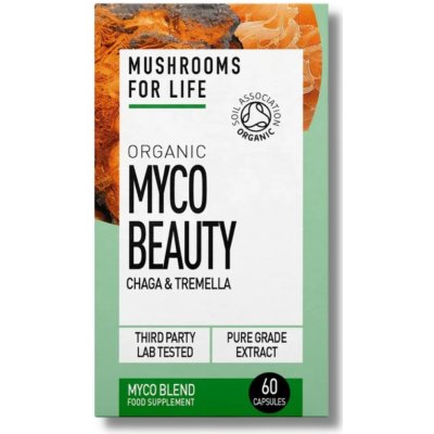 Mushrooms4Life Bio tremela a čaga na pleť Myco Beauty 60 ks