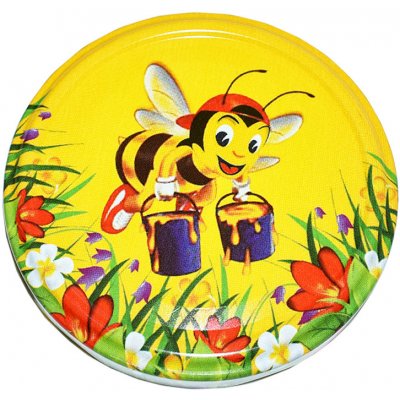 JaHan Víčko na sklenici na med TO 82 - malovaná včelka - HO1