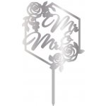 Cesil plastový zápich do dortu stříbrný Mr & Mrs s růžemi – Hledejceny.cz