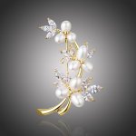 Éternelle perlová brož Holly B2059/TM Bílá/čirá – Zboží Dáma