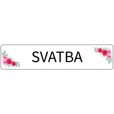 Svatba-eshop Svatební cedulka SPZ Svatba s růžemi - SPZ na svatební auto – Zboží Dáma